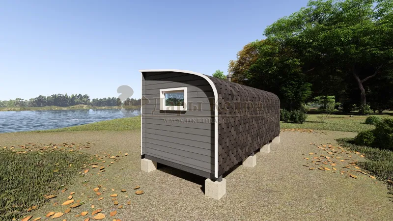 Баня «Парус» из кедра 6х2,2 метра (вариант 2)