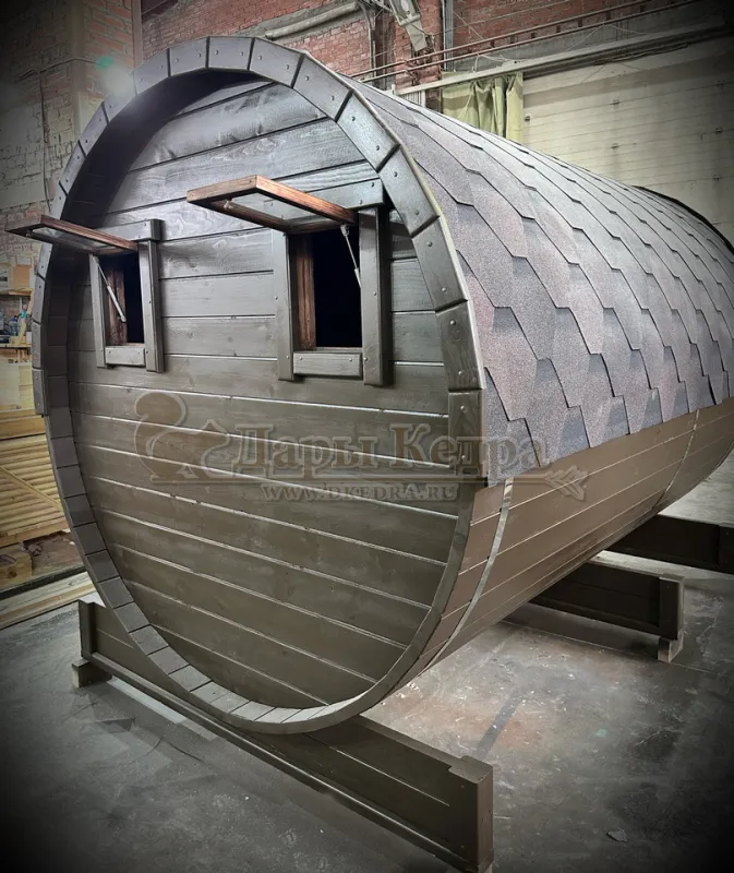 Баня-бочка круглая из кедра 3 метра