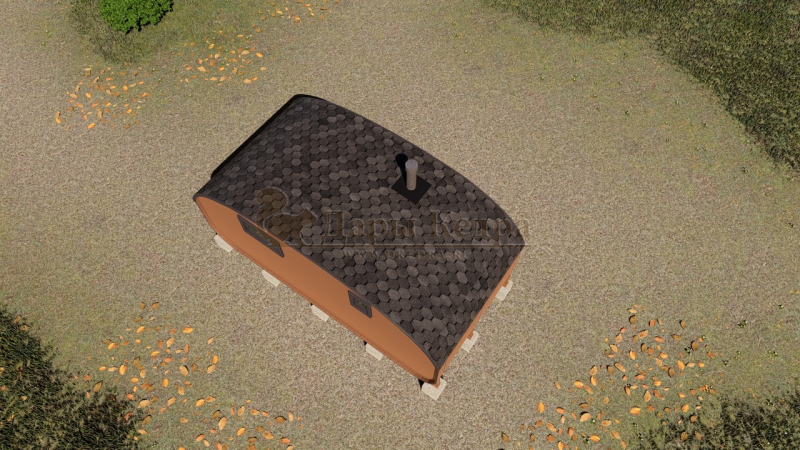 Баня-бочка «Гипоид» из кедра 5х2,2 метра (вариант 2)