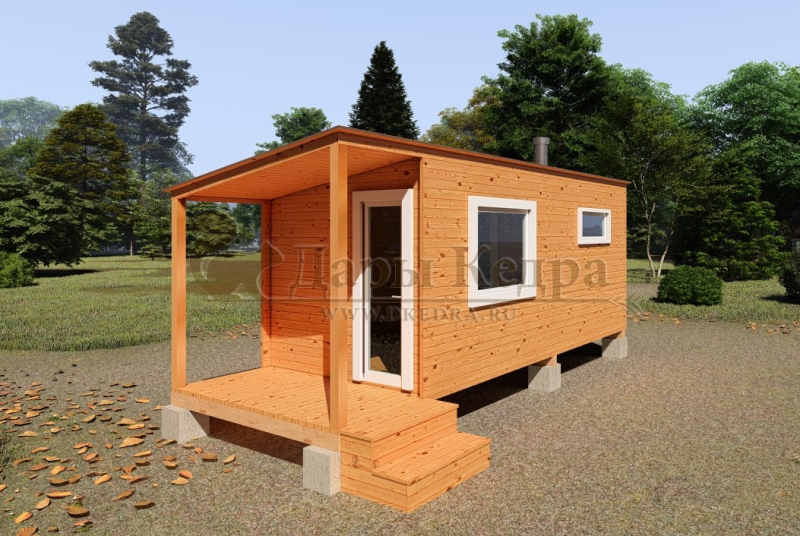 Каркасно-щитовая баня из кедра «Сканди»